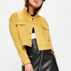 Missguided yellow trucker jacket